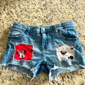 Minnie Mouse Jean shorts.  Size 12 girls